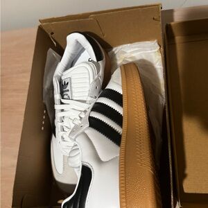 Adidas Samba White and Black with Gum Sole